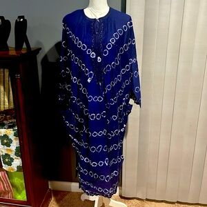 African Mens Clothing Traditional 2 Piece Embroidered Suit Shirt Pants